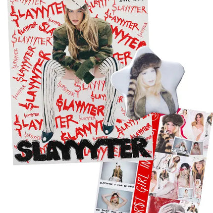 Slayyyter zine + badge + sticker bundle